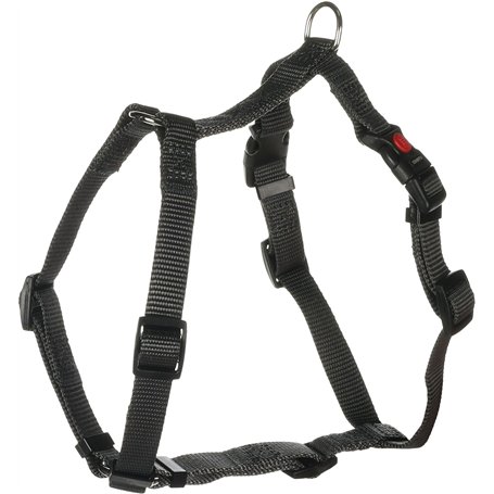 Flamingo Harnais pour Chien H Ziggi Gris foncé S - 35 à 50cm 15mm - Réglable en continu - avec Anneau pour Attacher Une Laisse -