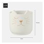 J-Line by Jolipa Cache-Pot Chaton en Ciment Blanc et Or de Grande Taille
