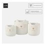 J-Line by Jolipa Cache-Pot Chaton en Ciment Blanc et Or de Grande Taille