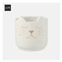 J-Line by Jolipa Cache-Pot Chaton en Ciment Blanc et Or de Grande Taille