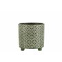J-Line by Jolipa Cache Pot sur Pieds en céramique Verte 16x16x16 cm