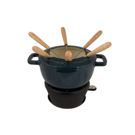 Cosy & Trendy Service à fondue en fonte "FONTESTIC" 6 personnes-Vert Héron-D18 Cm
