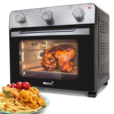 MaxxHome Mini Four à Air Chaud Electrique - Friteuses à air sans Huile - Four posable - Température Réglable - Capacité 28L - 16