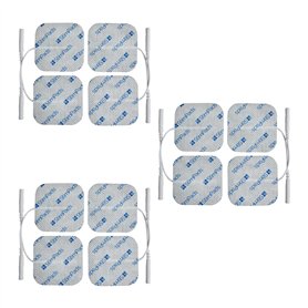 StimPads - 12 Électrodes 40x40mm avec Connecteur à Broche 2mm - Excellente Adhérence et Conductivité - Électrodes de Haute Quali