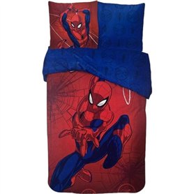 arlis Parure de Couette Spiderman Marvel - 1 Housse de Couette 140x200 + 1 taie 63x63cm (Parure de lit Spiderman - C)