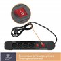Perel EBP04N Bloc Multiprises 4 Prises avec Protection Contre Les Surcharges, Multicolore