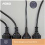 Perel EBP04N Bloc Multiprises 4 Prises avec Protection Contre Les Surcharges, Multicolore