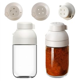 LELE LIFE Lot de 2 distributeurs de sucre en verre avec 2 trous réglables et bec verseur