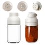 LELE LIFE Lot de 2 distributeurs de sucre en verre avec 2 trous réglables et bec verseur