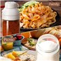 LELE LIFE Lot de 2 distributeurs de sucre en verre avec 2 trous réglables et bec verseur, distributeur de sucre pour café, sucri