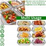 outihome Barquette Aluminium avec Couvercle Cartonné 1500 ml, Lot de 50 Pièces, Barquette Alimentaire Jetable Adapté pour Cuisso