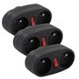 Lot de 3 Biplites Dominos 2x16A avec interrupteur - Anthracite