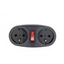Lot de 3 Biplites Dominos 2x16A avec interrupteur - Anthracite