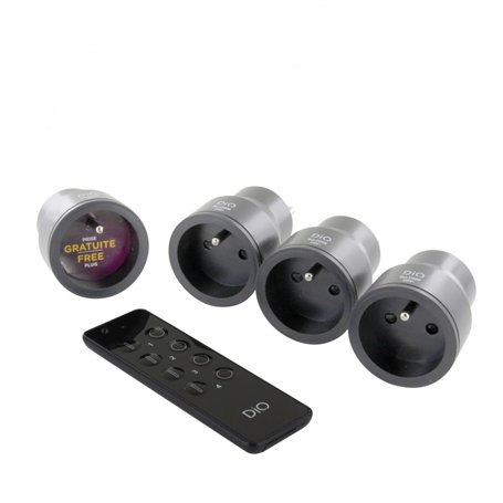Kit 4 prises nano On/Off + télécommande 4 canaux - DiO 1.0 - Anthracite
