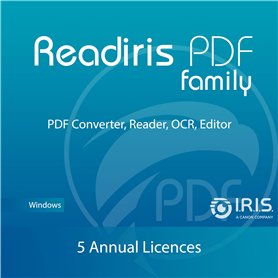Readiris PDF Famille 365 Éditeur PDF professionnel – logiciel PDF 5 Licences annuelle – Numériser