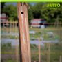 VITO - Serfouette fourche 3 dents et panne Outil de jardin Manche bois Inox et Fer forgé à la main haute qualité