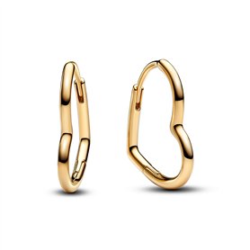 Pandora Moments 268307C00 Boucles d'oreilles asymétriques en forme de cœur en argent sterling avec alliage plaqué or