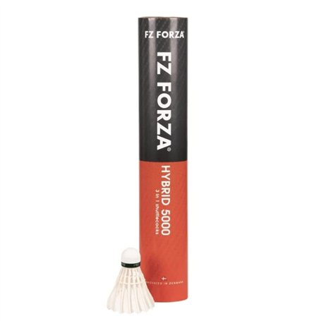 FZ Forza Hybrid 5000 Volant Badminton Hybride Naturel et Nylon innovant Blanc 39 x 7 x 7 cm