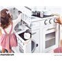 Mamabrum Grande Cuisine en Bois Enfant - Cuisine Jouet avec Four, Réfrigérateur, Lave-Linge, Tablier Chef, Accessoires - 81 x 