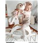 Mamabrum Cheval à Bascule en Bois - Jouet Balançoire Blanc Classique pour Enfants 1+ an, Design Minimaliste, Siège Sécurisé 70 c
