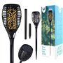 FOREVER Torche de Jardin à LED alimentée par l'énergie Solaire/Lampe d'extérieur pour Chemin de Jardin / 33 LED / IP65 / 10 cm d