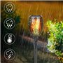 FOREVER Torche de Jardin à LED alimentée par l'énergie Solaire/Lampe d'extérieur pour Chemin de Jardin / 33 LED / IP65 / 10 cm d