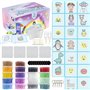 La Manuli Lot de 9000 perles à repasser | 20 motifs Accessoires | Perles à emboîter dans boîte de rangement | 18 couleurs | Perl