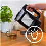 Huslog Bouilloire Électrique en Verre 1,7L à Double Paroi, 2200W Chauffage Rapide, Verre Borosilicate Inox, Indicateur de Niveau