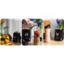 Huslog Blender Smoothie 500W, 4 Lames Inox, Bouteille Blend & Go 600ml, 2 Vitesses + Fonction Pulse, Base Antidérapante, Protect