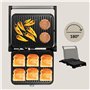 ZEEGMA GRILL CHEF BASE 2-en-1 Gril Électrique à Contact et Grille-Pain pour Panini, Toast, Steaks, Légumes, 2000 W, Revêtement A