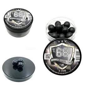20 pcs RUBBER-STEEL BALLS in .68 Cal. Billes Caoutchouc-Acier de Calibre 68 - Paintballs for Self Home Defense Training Pistols