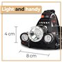 Retoo Lampe frontale à LED T6 superbrillante con 4 modos de luz y 90° ajustable, linterna frontal para trotar, correr, acampar, 