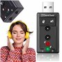 Retoo USB Carte Son Externe USB 2.0 Surround Sound Audio Stéréo Adaptateur Sound Card Compatible pour PC Windows, Ordinateur Tab