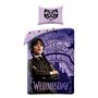 Halantex WEDNESDAY NEVERMORE ACADEMY Housse de couette 140 x 200 cm avec taie d'oreiller 70 x 90 cm - 100 % coton Multicolore