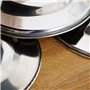 Lot de 3 plateaux de service ovales en acier inoxydable argenté