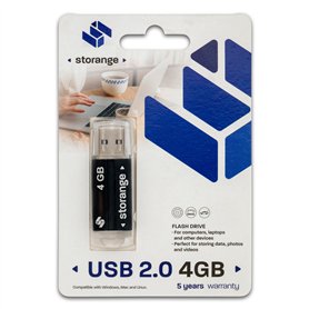 STORANGE Clé USB 4 Go 2.0 Basic Noire