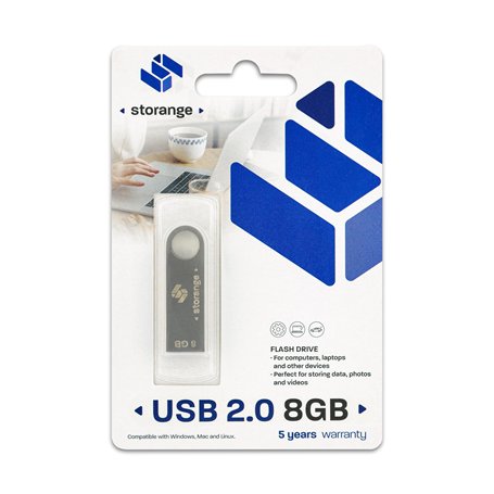 STORANGE Clé USB 8 Go 2.0 Slim Argent
