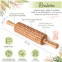 MagicBeech Rouleau de massage en 100% bois de hêtre - rouleau de massage en bois avec poignée appareil de massage contre la cell