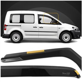 HEKO - Compatibles avec Volkswagen VW Caddy 2004-2020 Déflecteurs de Vitres Latérales ; Déflecteurs Latéraux ; Avant ; Deux Pièc