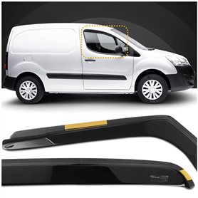 HEKO - Compatibles avec Peugeot Partner 2008-2018 Déflecteurs de Vitres Latérales ; Déflecteurs Latéraux ; Avant ; Deux Pièces ;