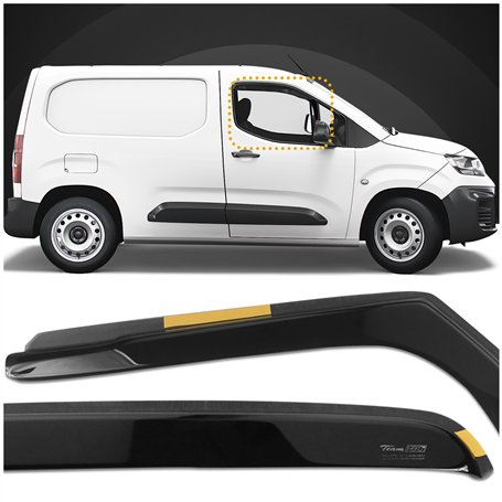 HEKO - Compatibles avec Peugeot Rifter 2018+ Déflecteurs de Vitres Latérales ; Déflecteurs Latéraux ; Avant ; Deux Pièces ; Défl