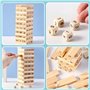 Retoo Tour mobile empilable Jeu d'adresse pour toute la famille Balance Tower fabriqué en bois non traité 54 pièces Convient à p