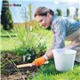 KOTARBAU® Râteau avec Houe Double Binette à 3 Dents avec Manche en Bois 33 cm Outil de Jardinage