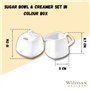 Wilmax - Pot à lait et sucrier OLIVIA - Intemporel - Élégant - Couleur universelle - Résistant aux rayures - Porcelaine - Ergono