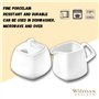 Wilmax - Pot à lait et sucrier OLIVIA - Intemporel - Élégant - Couleur universelle - Résistant aux rayures - Porcelaine - Ergono