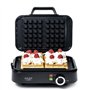 ADLER EUROPE Mini Gaufrier 2000W – Gaufrier Compact avec Revêtement Antiadhésif – Température Réglable – Gauffre Prépare 2 Grand