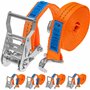 INTAKO Sangle à Cliquet 4m avec Crochet - 2000kg x 35mm - Lot de 4 - Sangles d'arrimage pour Moto Remorque
