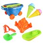 MONKEY GYM Jouet de plage en forme de bac à sable Râteau Bateau Pelle Jouet pour enfants Brouette Max Bleu