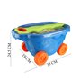 MONKEY GYM Jouet de plage en forme de bac à sable Râteau Bateau Pelle Jouet pour enfants Brouette Max Bleu