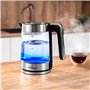 Lehmann LHOEK-2220B bouilloire électrique en verre 2200W, 1,8L bouilloire en verre avec éclairage LED, couvercle amovible et soc